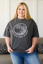 Happiness Comes in Waves Jersey Knit Tee Tops