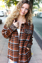 Haptics r Rust Plaid & Animal Print Button Down Jacket