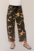 Haptics Baggy Fit Mid Rise Camouflage Print Jeans