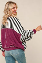Haptics Black & White Crew Neck Loose Fit Knit Pullover