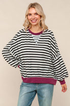 Haptics Black & White Crew Neck Loose Fit Knit Pullover