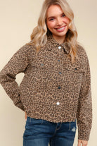 Haptics Button Down Loose Fit Leopard Jacket