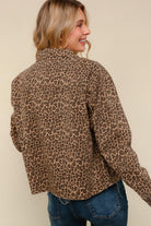 Haptics Button Down Loose Fit Leopard Jacket