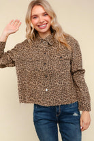 Haptics Button Down Loose Fit Leopard Jacket
