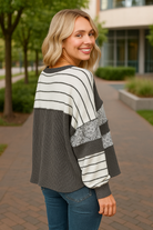 Haptics Charcoal & Ivory Oversized Paisley Floral Print Pullover