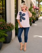 Haptics Exactly My Type Paisley Floral Applique Top Womens