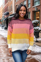 And The Why Multi Color Hawaiian Sunsets Sweater