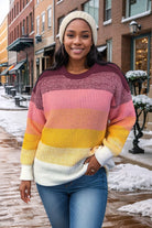 And The Why Multi Color Hawaiian Sunsets Sweater