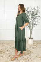 Honey Mark Hazel Dress in Dusty Pine Womens