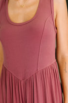 Very J Head to Toe Whoa Gathered Wide Leg Jumpsuit in Mauve Womens