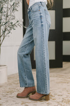 Heather Mid Rise Rigid Magic Straight Womens