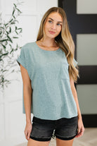 Zenana Heathered Harmony Basic Tee in Ash Jade Womens