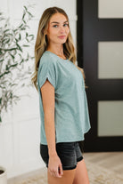 Zenana Heathered Harmony Basic Tee in Ash Jade Womens