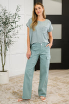 Zenana Heathered Harmony Basic Tee in Ash Jade Womens