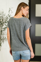 Zenana Heathered Harmony Basic Tee in Black Womens