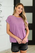 Zenana Heathered Harmony Basic Tee in Light Plum Womens