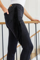 Judy Blue Hilary Side Fringe Skinny Jegging In Black Womens