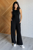 One Eleven North Hilary Wide Leg Jumpsuit in Black Ave Shops