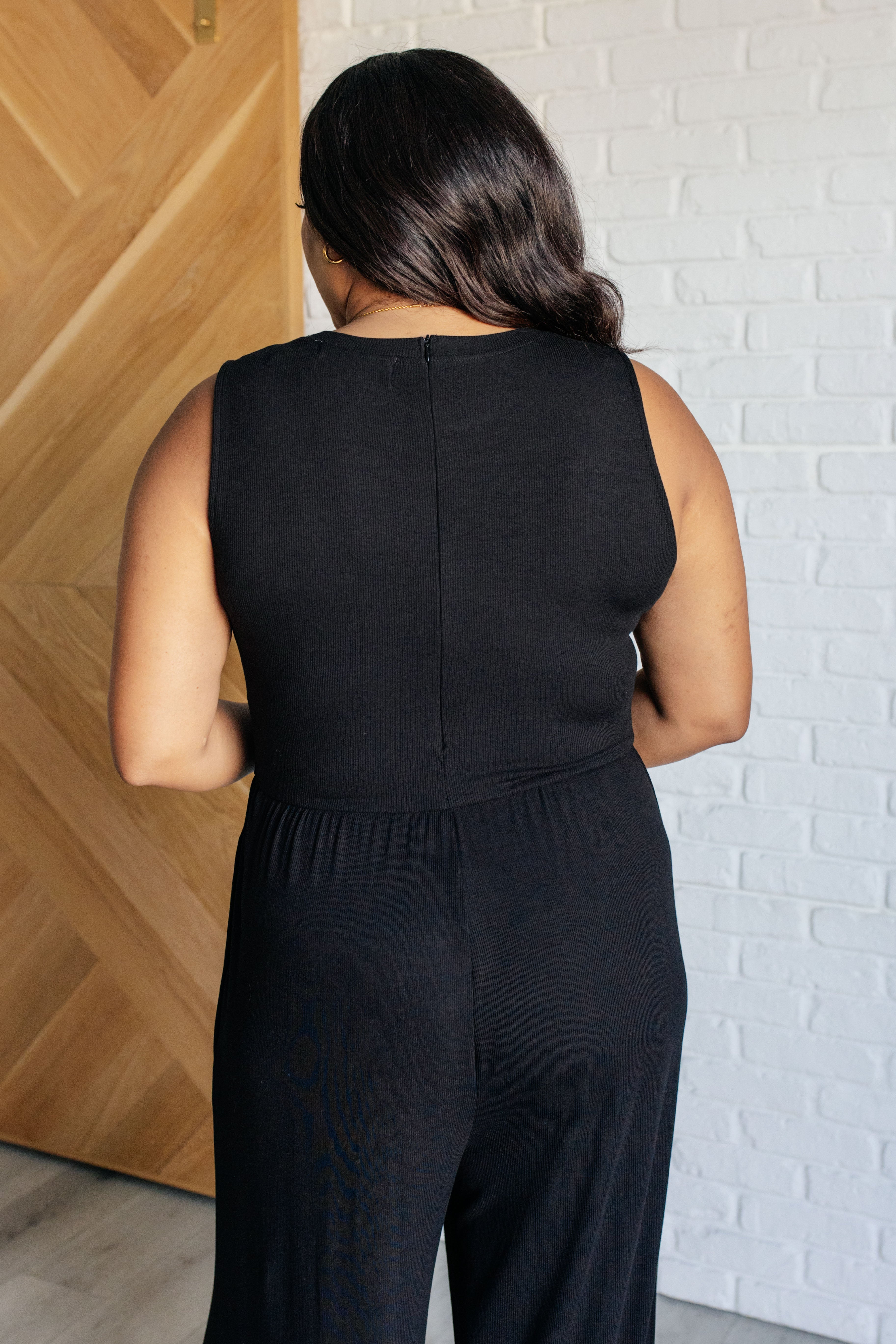 One Eleven North Hilary Wide Leg Jumpsuit in Black Ave Shops