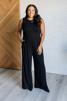 One Eleven North Hilary Wide Leg Jumpsuit in Black Ave Shops