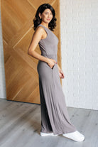 One Eleven North Hilary Wide Leg Jumpsuit in Grey Jumpsuits & Rompers