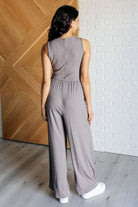 One Eleven North Hilary Wide Leg Jumpsuit in Grey Jumpsuits & Rompers