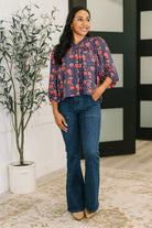 One Eleven North Hitherto Unknown Floral Babydoll Blouse Womens