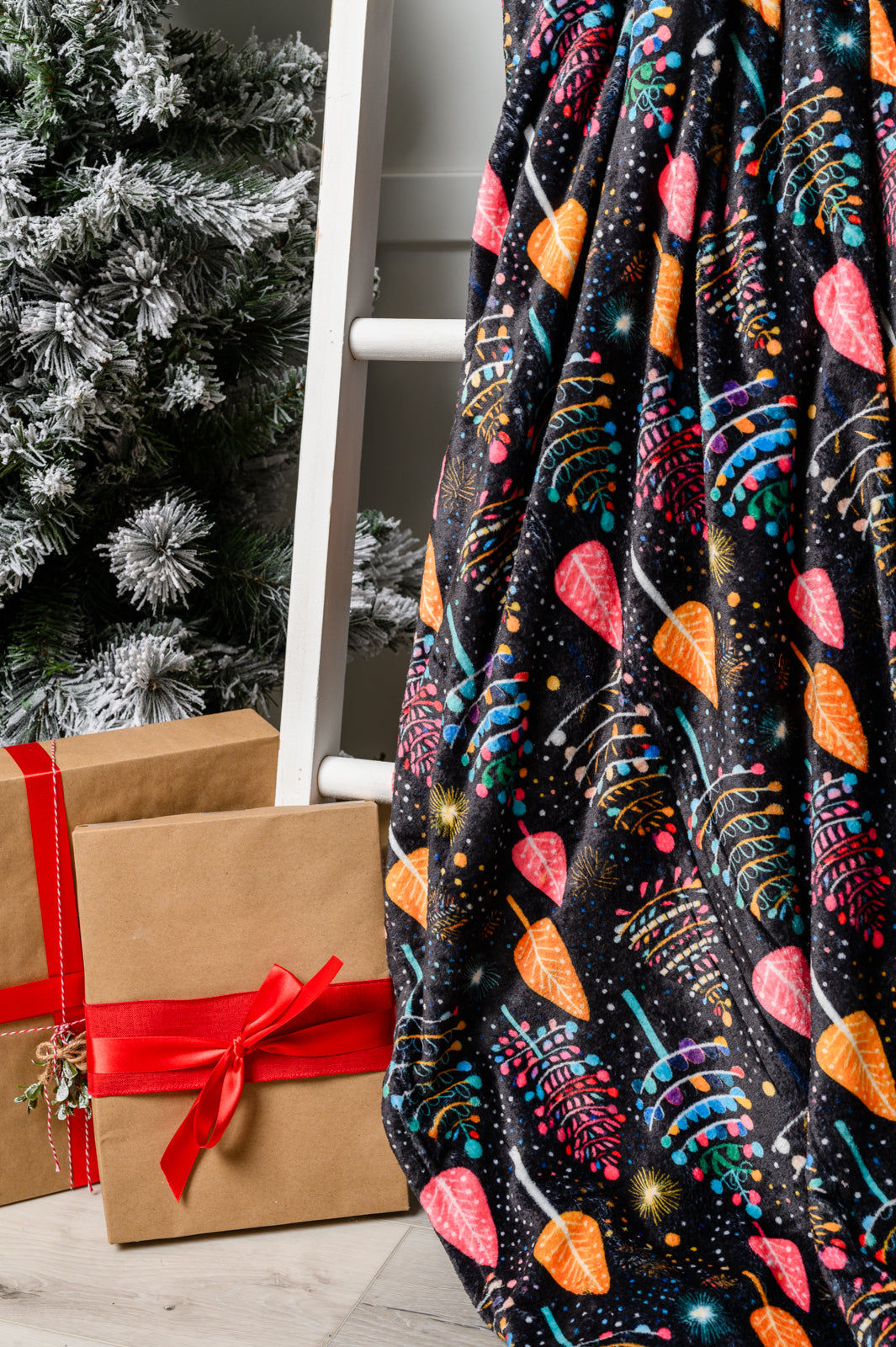 Holiday Fleece Blanket in Neon Trees Home & Decor