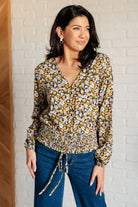 Sew In Love Honey Honey Floral Smocked Blouse in Black Ave Shops