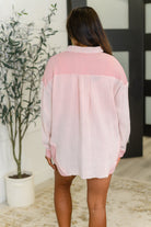 Very J Hot & Unbothered Full Front Button Down Shacket in Pink Womens