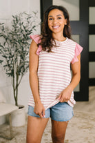Heimish How Do You Do Flutter Sleeve Top in Rose Womens