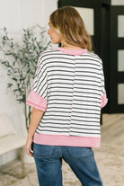 Haptics Human Nature Pink Contrast Detailed Top Womens