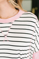 Haptics Human Nature Pink Contrast Detailed Top Womens
