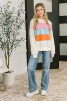 Humor Me Color Block Relaxed Pullover Womens