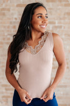 BiBi I Can Love You Better Lace Tank in Taupe Monday 6-17-24