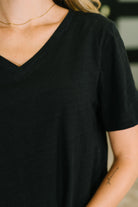 Dear Scarlett I Don't Have to Choose V-Neck Tee in Black Womens