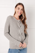 One Eleven North Bow Front Gray Cardigan Tops