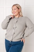 One Eleven North Bow Front Gray Cardigan Tops