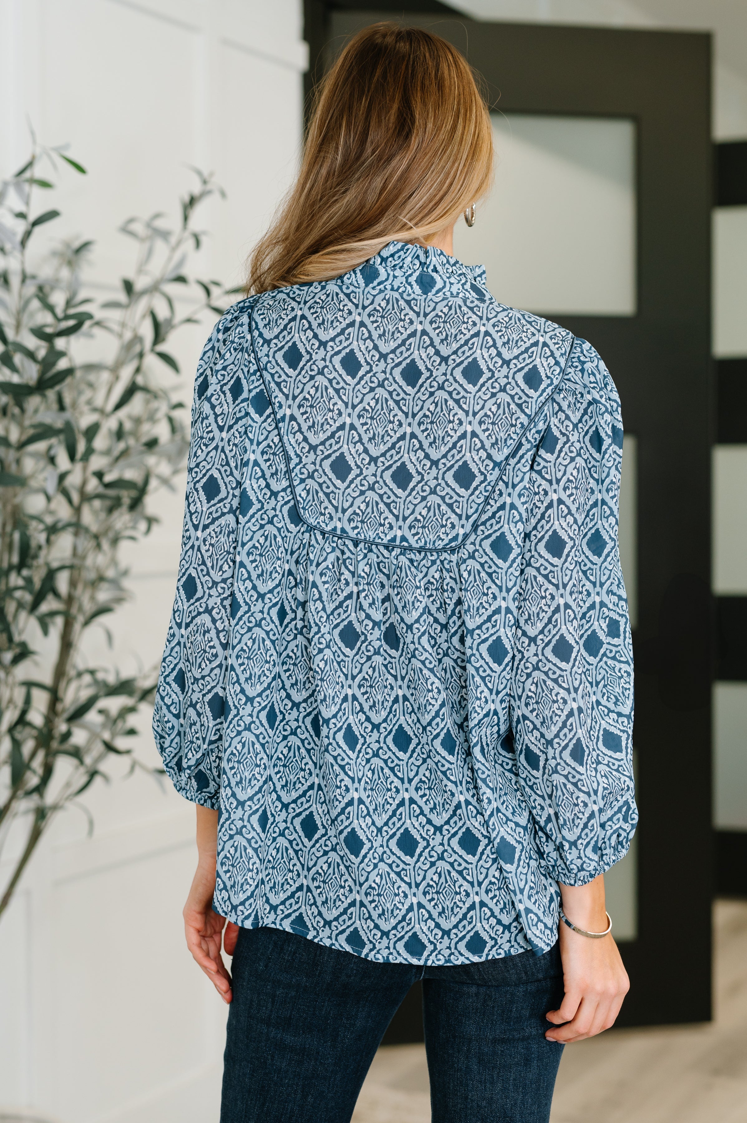 I Gave You My Heart Floral Babydoll Blouse Womens