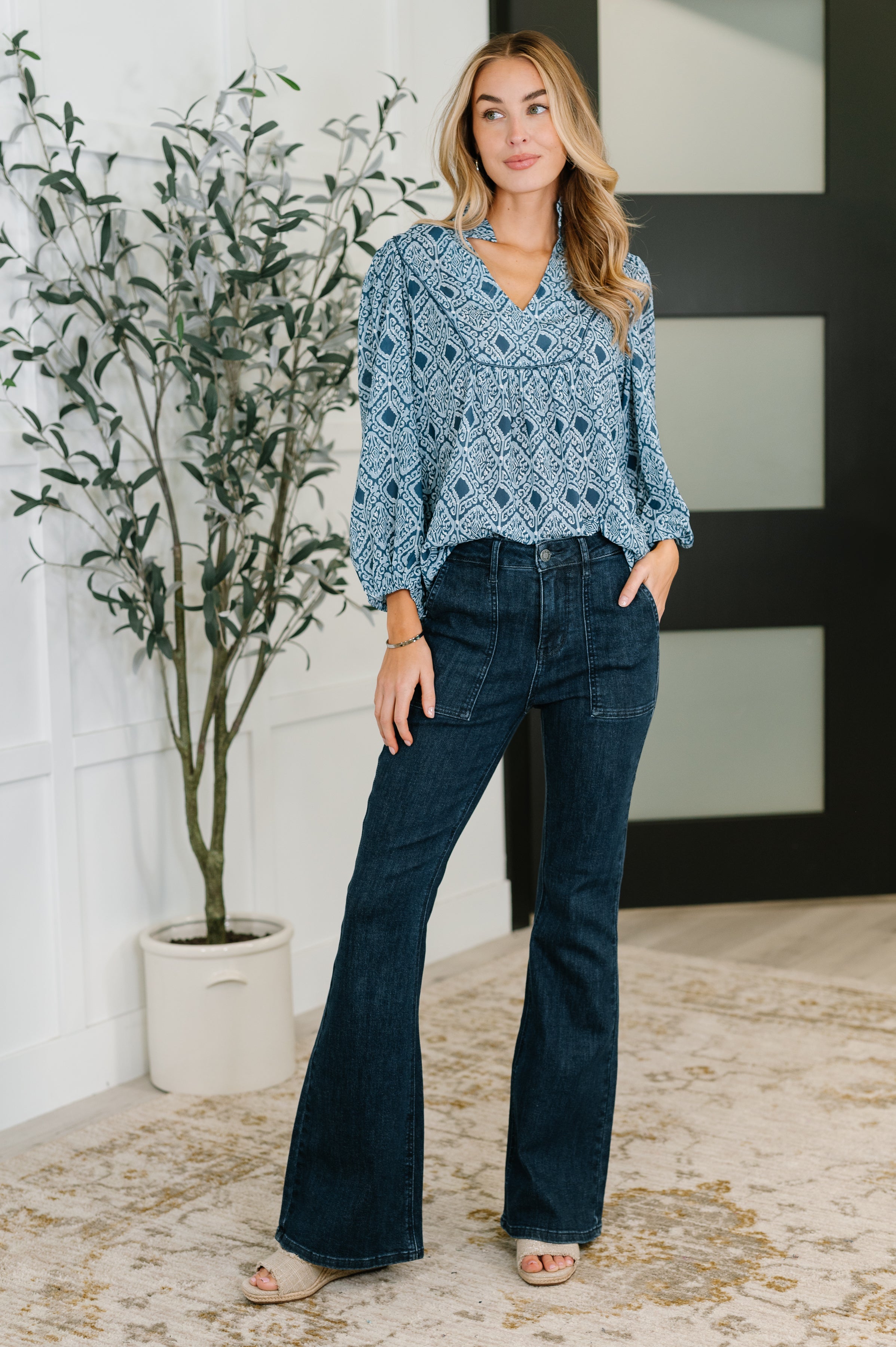 I Gave You My Heart Floral Babydoll Blouse Womens