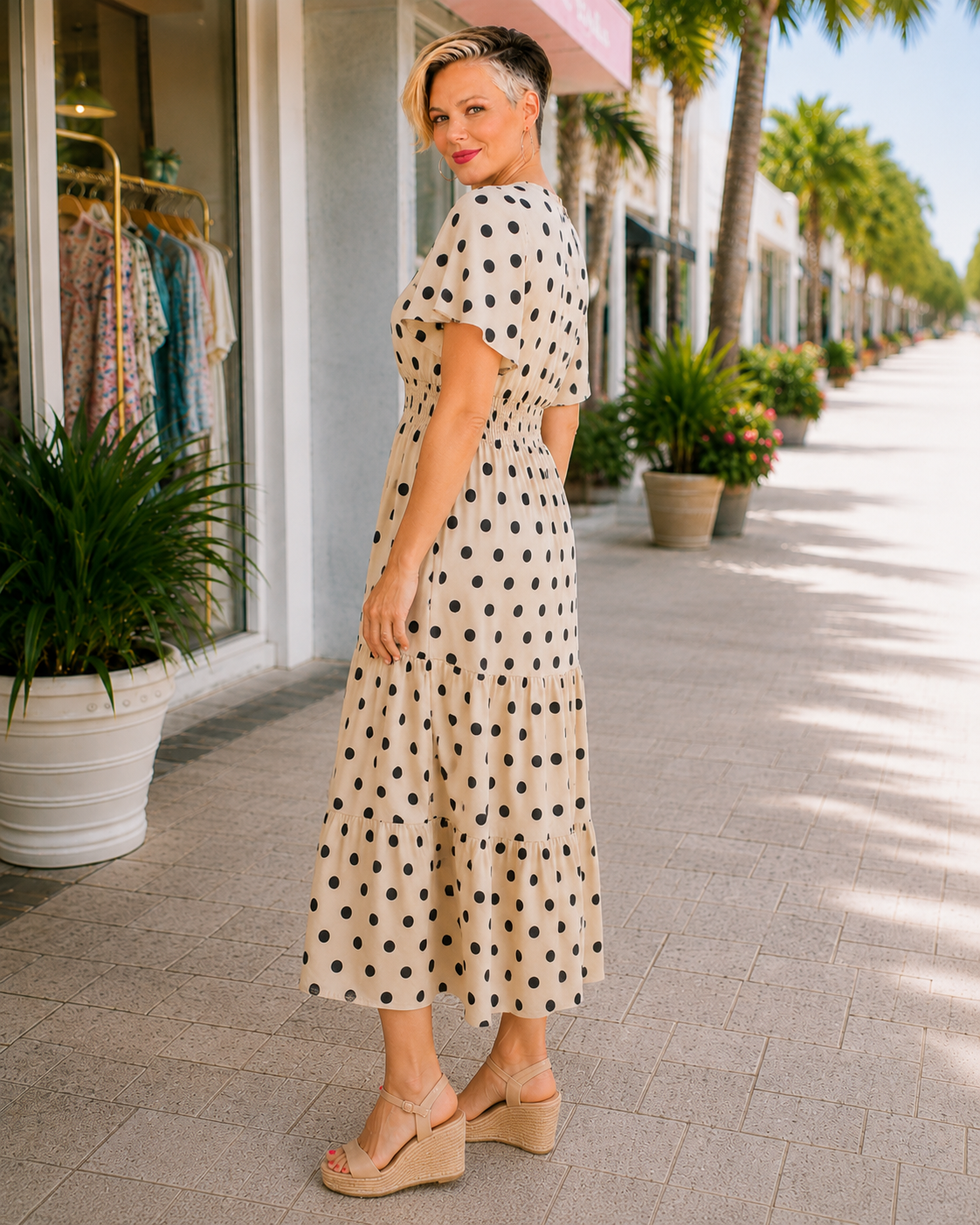 Haptics It Had to Be You Bell Sleeve Midi Dress Womens
