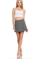 Zenana Heather Gray Wrap Front Skort