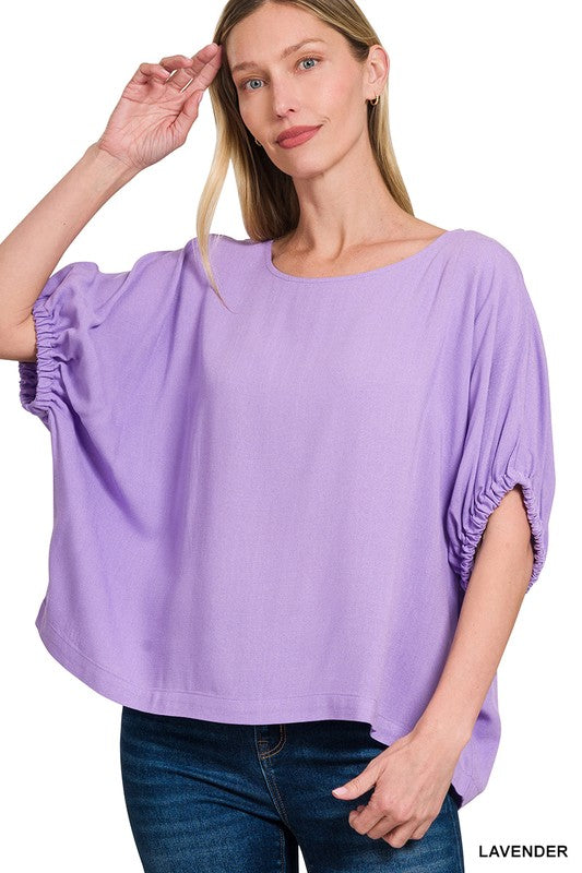 Zenana Dusty Teal Woven Oversized Boxy Top
