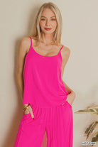 Zenana Dusty Blue Woven Cami & Pants Set