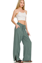 Zenana Cocoa Linen Drawstring Pants