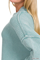 Zenana Mocha Washed Side Slit Oversized Sweater