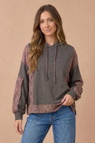 Haptics Mix and Match Patchwork Drawstring Hoodie
