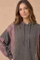 Haptics Mix and Match Patchwork Drawstring Hoodie