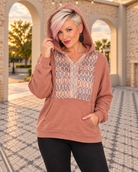 Haptics Wave Hello Mixed Print Hoodie Tops