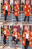 Jodifl Enough Anyways Floral Cardigan in Burnt Orange Cardigans